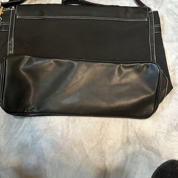 Elizabeth Arden‎ Black Canvas & Leather Large Tote Travel Weekender Carryon Bag - Picture 4 of 16